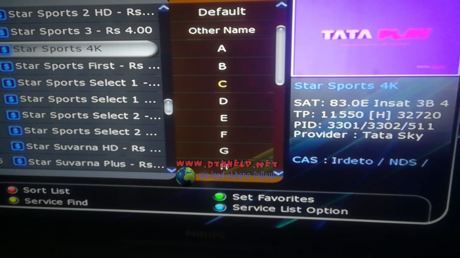Star Sports 4k from Tata Play STB